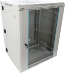   Pulsar RWDA1565-G 19" 15U 600x550 fali rack szekrény, kiforgatható, lapra szerelt, szürke, könnyített kialakítás