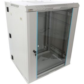   Pulsar RWDA1565-G 19" 15U 600x550 fali rack szekrény, kiforgatható, lapraszerelt, szürke, könnyített kialakítás