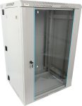   Pulsar RWDA1865-G 19" 18U 600x550 fali rack szekrény, kiforgatható, lapra szerelt, szürke, könnyített kialakítás