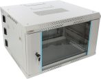   Pulsar RWDA665-G 19" 6U 600x550 fali rack szekrény, kiforgatható, lapra szerelt, szürke, könnyített kialakítás