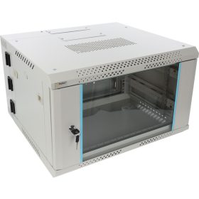   Pulsar RWDA665-G 19" 6U 600x550 fali rack szekrény, kiforgatható, lapraszerelt, szürke, könnyített kialakítás