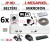 Sec-CAM 1MP WIFI IP - BELTÉRI WIFI KOCKA KAMERA - 6 KAMERÁS KOMPLETT KAMERARENDSZER - vezeték nélküli hangrögzítős valódi 1 MegaPixel (HD 720p) biztonsági megfigyelő szett 