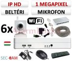   Sec-CAM 1MP WIFI IP - BELTÉRI WIFI KOCKA KAMERA - 6 KAMERÁS KOMPLETT KAMERARENDSZER - vezeték nélküli hangrögzítős valódi 1 MegaPixel (HD 720p) biztonsági megfigyelő szett 