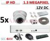 Sec-CAM 1.3MP IP - KÜLTÉRI / BELTÉRI DÓM KAMERA - 5 KAMERÁS KOMPLETT KAMERARENDSZER - valódi 1.3 MegaPixel (HD 960p) biztonsági megfigyelő szett Sec-CAM 1.3MP IP - KÜLTÉRI / BELTÉRI DÓM KAMERA - 5 KAMERÁS KOMPLETT KAMERARENDSZER - valódi 1.3 MegaPixel (HD 960p) biztonsági megfigyelő szett
