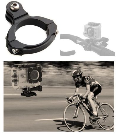 SJ/GP-72, biciklis, motoros KORMÁNY rögzítő fém KONZOL - SJCAM és GoPro akciókamerákhoz - SJCAM SJ4000, SJ5000, X1000 sorozatokhoz - FEKETE 