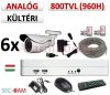 Sec-CAM 960H - 800-1200TVL (0.55MP) ANALÓG - KÜLTÉRI KOMPAKT KAMERA - 6 KAMERÁS KOMPLETT KAMERARENDSZER - biztonsági megfigyelő szett Sec-CAM 960H - 800-1200TVL (0.55MP) ANALÓG - KÜLTÉRI KOMPAKT KAMERA - 6 KAMERÁS KOMPLETT KAMERARENDSZER - biztonsági megfigyelő szett