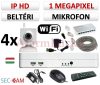 Sec-CAM 1MP WIFI IP - BELTÉRI WIFI KOCKA KAMERA - 4 KAMERÁS KOMPLETT KAMERARENDSZER - vezeték nélküli hangrögzítős valódi 1 MegaPixel (HD 720p) biztonsági megfigyelő szett 