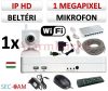 Sec-CAM 1MP WIFI IP - BELTÉRI WIFI KOCKA KAMERA - 1 KAMERÁS KOMPLETT KAMERARENDSZER - vezeték nélküli hangrögzítős valódi 1 MegaPixel (HD 720p) biztonsági megfigyelő szett