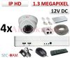 Sec-CAM 1.3MP IP - KÜLTÉRI / BELTÉRI DÓM KAMERA - 4 KAMERÁS KOMPLETT KAMERARENDSZER - valódi 1.3 MegaPixel (HD 960p) biztonsági megfigyelő szett Sec-CAM 1.3MP IP - KÜLTÉRI / BELTÉRI DÓM KAMERA - 4 KAMERÁS KOMPLETT KAMERARENDSZER - valódi 1.3 MegaPixel (HD 960p) biztonsági megfigyelő szett