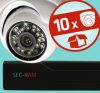Sec-CAM 2MP AHD - KÜLTÉRI / BELTÉRI DÓM KAMERA - 10 KAMERÁS KOMPLETT KAMERARENDSZER - valódi 2 MegaPixel (FULL HD 1080p) biztonsági megfigyelő szett Sec-CAM 2MP AHD - KÜLTÉRI / BELTÉRI DÓM KAMERA - 10 KAMERÁS KOMPLETT KAMERARENDSZER - valódi 2 MegaPixel (FULL HD 1080p) biztonsági megfigyelő szett