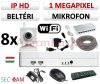 Sec-CAM 1MP WIFI IP - BELTÉRI WIFI KOCKA KAMERA - 8 KAMERÁS KOMPLETT KAMERARENDSZER - vezeték nélküli hangrögzítős valódi 1 MegaPixel (HD 720p) biztonsági megfigyelő szett 