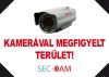 Sec-CAM Figyelmeztető öntapadós matrica - KAMERÁVAL MEGFIGYELT TERÜLET 