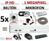 Sec-CAM 1MP WIFI IP - BELTÉRI WIFI KOCKA KAMERA - 5 KAMERÁS KOMPLETT KAMERARENDSZER - vezeték nélküli hangrögzítős valódi 1 MegaPixel (HD 720p) biztonsági megfigyelő szett