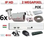   Sec-CAM 2MP 12V DC IP - VARIFOKÁLIS KÜLTÉRI KOMPAKT KAMERA - 6 KAMERÁS KOMPLETT KAMERARENDSZER - valódi 2 MegaPixel (FULL HD 1080p) biztonsági megfigyelő szett - NETPEARL NVR