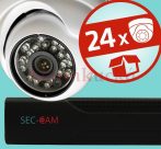   Sec-CAM 1MP IP - KÜLTÉRI / BELTÉRI DÓM KAMERA - 24 KAMERÁS KOMPLETT KAMERARENDSZER - valódi 1 MegaPixel (HD 720p) biztonsági megfigyelő szett 