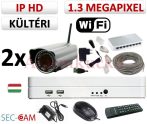   Sec-CAM 1.3MP WIFI IP - KÜLTÉRI WIFI KOMPAKT KAMERA - 2 KAMERÁS KOMPLETT KAMERARENDSZER - vezeték nélküli valódi 1.3 MegaPixel (HD 960p) biztonsági megfigyelő szett