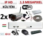   Sec-CAM 1.3MP WIFI IP - KÜLTÉRI WIFI KOMPAKT KAMERA - 2 KAMERÁS KOMPLETT KAMERARENDSZER - vezeték nélküli valódi 1.3 MegaPixel (HD 960p) biztonsági megfigyelő szett