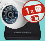   Sec-CAM 2MP 12V DC IP - KÜLTÉRI / BELTÉRI DÓM KAMERA - 1 KAMERÁS KOMPLETT KAMERARENDSZER - valódi 2 MegaPixel (FULL HD 1080p) biztonsági megfigyelő szett 