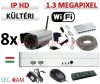 Sec-CAM 1.3MP WIFI IP - KÜLTÉRI WIFI KOMPAKT KAMERA - 8 KAMERÁS KOMPLETT KAMERARENDSZER - vezeték nélküli valódi 1.3 MegaPixel (HD 960p) biztonsági megfigyelő szett Sec-CAM 1.3MP WIFI IP - KÜLTÉRI WIFI KOMPAKT KAMERA - 8 KAMERÁS KOMPLETT KAMERARENDSZER - vezeték nélküli valódi 1.3 MegaPixel (HD 960p) biztonsági megfigyelő szett