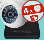   Sec-CAM 2MP 12V DC IP - KÜLTÉRI / BELTÉRI DÓM KAMERA - 4 KAMERÁS KOMPLETT KAMERARENDSZER - valódi 2 MegaPixel (FULL HD 1080p) biztonsági megfigyelő szett 