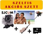   1db SJCAM SJ4000 akciókamera, 1db Micro SD kártya (16GB), 1db SJ/GP-115 szelfibot 