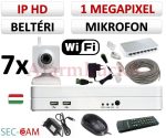   Sec-CAM 1MP WIFI IP - BELTÉRI WIFI KOCKA KAMERA - 7 KAMERÁS KOMPLETT KAMERARENDSZER - vezeték nélküli hangrögzítős valódi 1 MegaPixel (HD 720p) biztonsági megfigyelő szett 