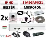   Sec-CAM 1MP WIFI IP - BELTÉRI WIFI KOCKA KAMERA - 2 KAMERÁS KOMPLETT KAMERARENDSZER - vezeték nélküli hangrögzítős valódi 1 MegaPixel (HD 720p) biztonsági megfigyelő szett