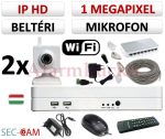   Sec-CAM 1MP WIFI IP - BELTÉRI WIFI KOCKA KAMERA - 2 KAMERÁS KOMPLETT KAMERARENDSZER - vezeték nélküli hangrögzítős valódi 1 MegaPixel (HD 720p) biztonsági megfigyelő szett