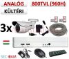 Sec-CAM 960H - 800-1200TVL (0.55MP) ANALÓG - KÜLTÉRI KOMPAKT KAMERA - 3 KAMERÁS KOMPLETT KAMERARENDSZER - biztonsági megfigyelő szett Sec-CAM 960H - 800-1200TVL (0.55MP) ANALÓG - KÜLTÉRI KOMPAKT KAMERA - 3 KAMERÁS KOMPLETT KAMERARENDSZER - biztonsági megfigyelő szett