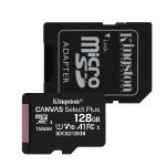   Kingston SDCS2/128GB 128GB microSD kártya, microSDXC, UHS-I Speed Class, U1, V10, adapterrel