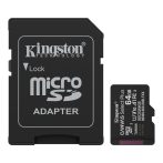   Kingston SDCS3/64GB 64GB microSD kártya, microSDXC, UHS-I Speed Class, U1, V10, adapterrel