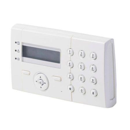Acre-Vanderbilt SPCK420.100-N X-busz LCD kezelő, 2×16 karakteres kijelző, kék háttérfény, szabotázsvédett, 3 LED, felirat nélkül