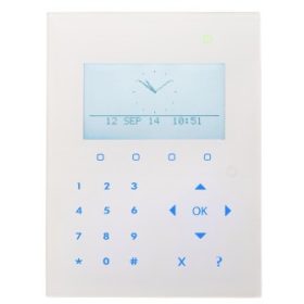   Acre-Vanderbilt SPCK520.100-N X-busz érintőgombos grafikus LCD kezelő felirat nélkül, audio, 128×64 képpont, kék háttérfény, 5 LED