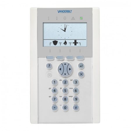 Acre-Vanderbilt SPCK620.100-N X-busz komfort LCD kezelő felirat nélkül, 128×64 képpont, kék háttérfény, szabotázsvédett, 5 LED