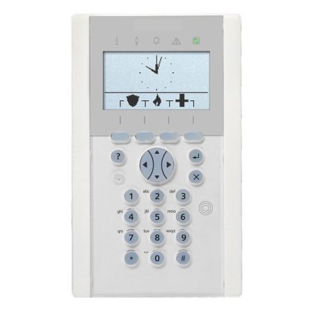 Acre-Vanderbilt SPCK623.100-N X-busz komfort LCD kezelő kártyaolvasóval felirat nélkül, audio, 128×64, kék háttérfény, 5 LED