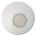   SATEL SPW100 piezo beltéri sziréna, kör alakú, fehér színű műanyag, szabotázsvédett házban, oldalfalra vagy mennyezetre szerelhető, 3 különböző hangga