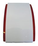   SATEL SPW210R piezo beltéri sziréna, szögletes, fehér színű, szabotázsvédett műanyag házban, 3 különböző hanggal