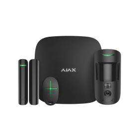   Ajax STARTERKIT-CAM-PLUS-BLACK StarterKit kezdőcsomag, Ajax HUB 2 Plus WiFi kompatibilis riasztóközpont szett, fekete eszközökkel