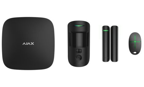 Ajax STARTERKIT-CAM-PLUS-BLACK StarterKit kezdőcsomag, Ajax HUB 2 Plus WiFi kompatibilis riasztóközpont szett, fekete eszközökkel