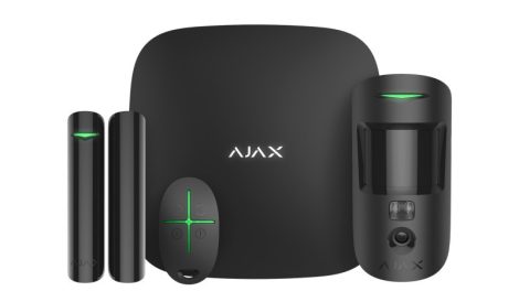 Ajax STARTERKIT-CAM-PLUS-BLACK StarterKit kezdőcsomag, Ajax HUB 2 Plus WiFi kompatibilis riasztóközpont szett, fekete eszközökkel