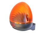   Tecno TCLAMP230-N  TECNO 230 Vac villogó, állítható villogási frekvencia, 30 / 60 / 90 villanás/perc, izzó 230 Vac/ 20 W E14, fekete ház, sárga búra