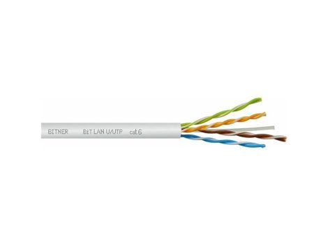 Bitner TI0044-500 UTP kábel, cat6, 350 MHz, PVC köpeny, 500 m/dob