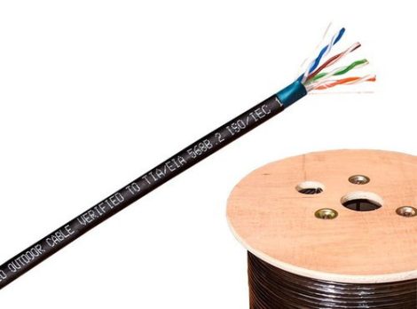 Bitner TI0091-500 F/UTP kültéri kábel, cat5e, 200 MHz, PE köpeny, 500 m/dob
