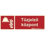   Implaser TUZTABLA-KOZPONT Tűzjelző központ felirat utánvilágító tábla, műanyag, tűzvédelmi jel, 30x10 cm, 0,7 mm vastag