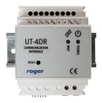    Roger UT4DR 35 mm-es DIN sínre szerelhető TCP/IP kommunikációs illesztő, RS485-10/100 BaseT Ethernet átalakító, statikus vagy dinamikus IP cím