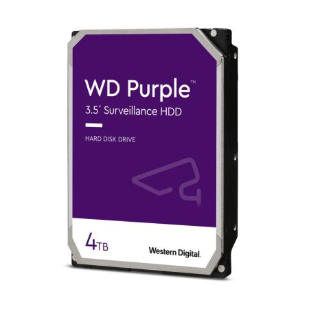 Western Digital WD43PURZ WD Purple, 4 TB biztonságtechnikai merevlemez, 256 MB cache, 24/7 alkalmazásra,nem RAID kompatibilis