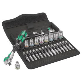   WERA 8100 SA 6 Zyklop Speed Racsnis hajtókar 1/4"x152mm + bit -és dugókulcs készlet 28 részes (05004016001)