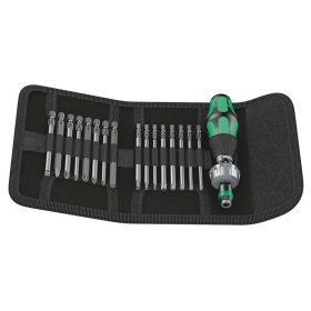   WERA Kraftform Kompakt 60 RA Bitkészlet nyéllel, racsnis, hosszított, 1/4", 50Nm, 17db-os (05051040001)
