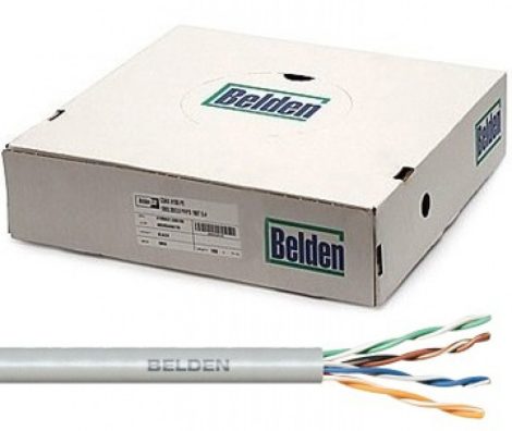 Belden XLAN200U/UTP100-G UTP fali kábel, cat5e, 100 fm, dobozos kiszerelés, 0,51 mm rézmag, szürke