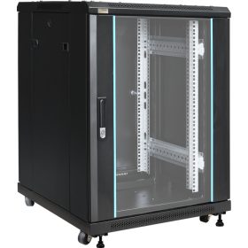  Pulsar ZRS1566 19" 15U 600x600 álló rack szekrény, készre szerelt, fekete